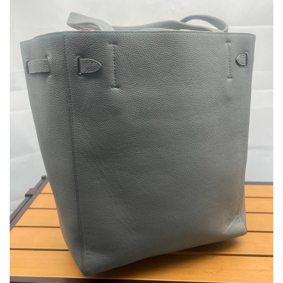 Auth CELINE Cabas Phantom Small With Belt Gray Soft grained calfskin - Picture 4 of 16